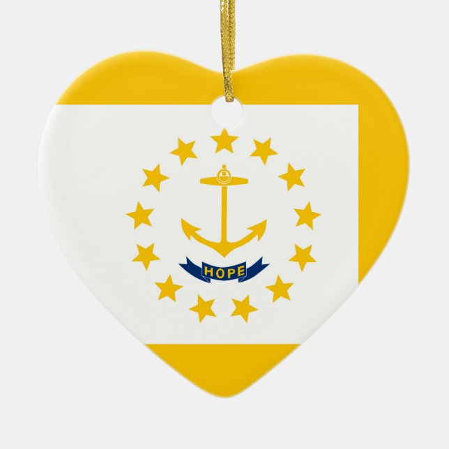 Adorno De Cerámica Diseño de la bandera del estado de Rhode Island (Frente)