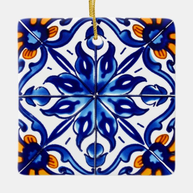 Adorno De Cerámica Diseño de mosaico Talavera Terracotta Mexicana No. (Anverso)
