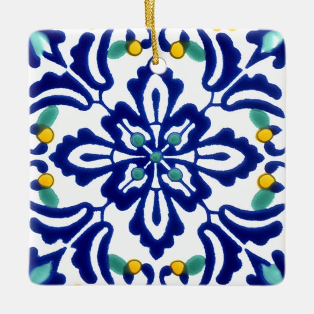 Adorno De Cerámica Diseño de mosaico Talavera Terracotta Mexicana No. (Anverso)