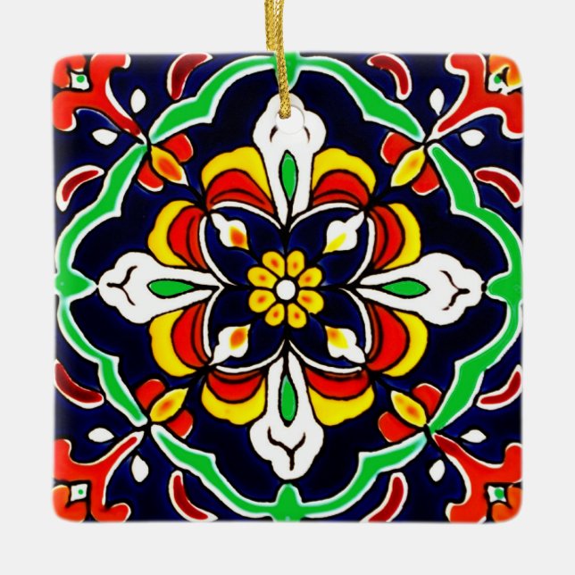 Adorno De Cerámica Diseño de mosaico Talavera Terracotta Mexicana No. (Anverso)