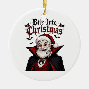 Adorno De Cerámica Diseño de Navidad de Santa vampiro gótico