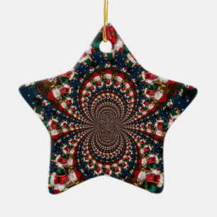 Adorno De Cerámica Diseño de Navidades especiales Santa Kaleidoscope