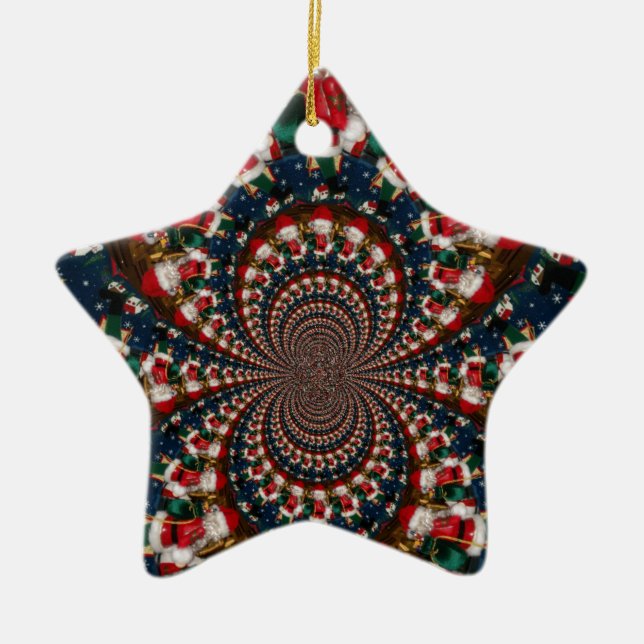 Adorno De Cerámica Diseño de Navidades especiales Santa Kaleidoscope (Frente)
