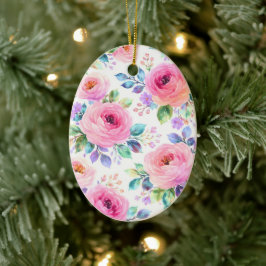 Adorno De Cerámica Diseño de nombre personalizado boho floral al aman