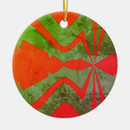 Adorno De Cerámica Diseño de onda sonora en diseño abstracto de oliva