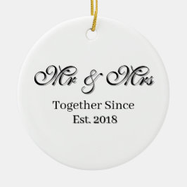 Adorno De Cerámica Diseño de Pareja Personalizado Año de Establecimie