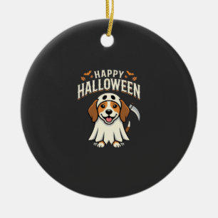 Adorno De Cerámica Diseño de perro Beagle Feliz Halloween_1