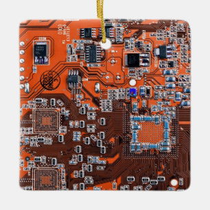 Adorno De Cerámica Diseño de placa de circuito impreso naranja para p