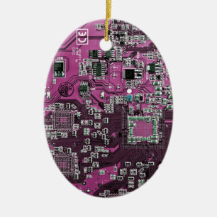 Adorno De Cerámica Diseño de placa de circuito PCB morada para profes