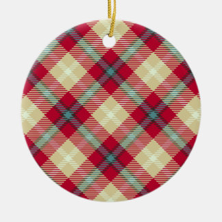 Adorno De Cerámica Diseño de plancha de patrón de tartán Navidad