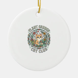 Adorno De Cerámica Diseño de Plant Garden Cat divertido para amantes
