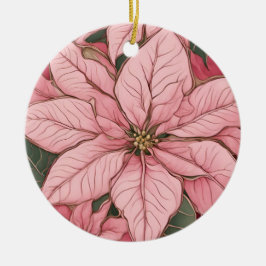Adorno De Cerámica Diseño de Poinsettia para Navidades rosas