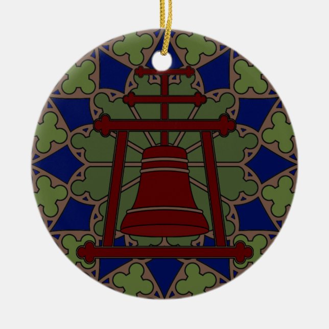 Adorno De Cerámica Diseño de Raincross del vitral tri (Frente)