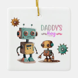 Adorno De Cerámica Diseño de robots "Daddy's Boy"