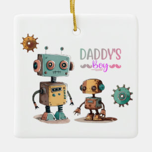 Adorno De Cerámica Diseño de robots "Daddy's Boy"