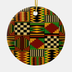 Adorno De Cerámica Diseño de ropa de kente real africana