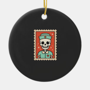 Adorno De Cerámica Diseño de sello de enfermera esqueleto de Hallowee