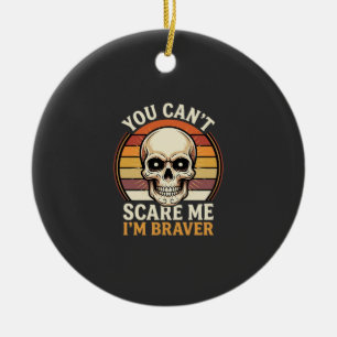 Adorno De Cerámica Diseño de terror retro de cráneo de Halloween más