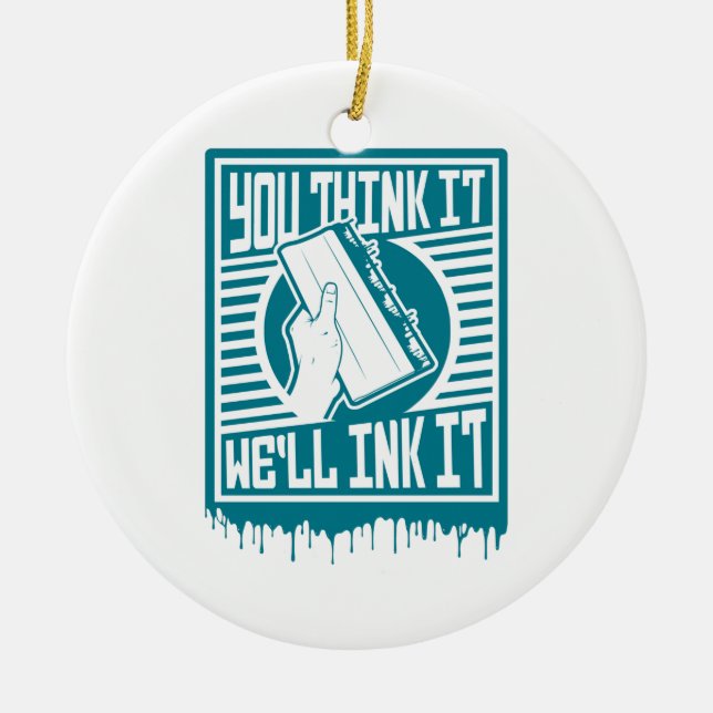 Adorno De Cerámica Diseño de tinta Obey para impresión en pantalla (Frente)