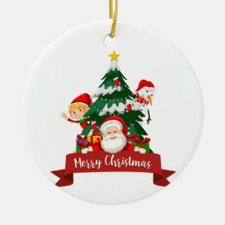 Adorno De Cerámica Diseño de vacaciones de Navidad alegre