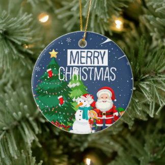 Adorno De Cerámica Diseño de vacaciones de Navidad alegre