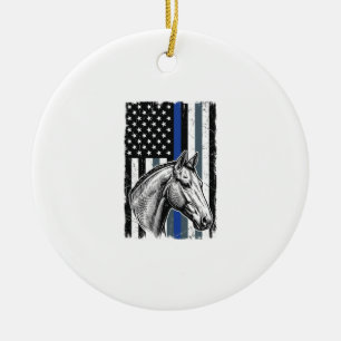 Adorno De Cerámica Diseño de vector de bandera de caballo de línea az