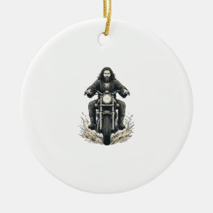 Adorno De Cerámica Diseño de vector de motorista de motocicleta de gr
