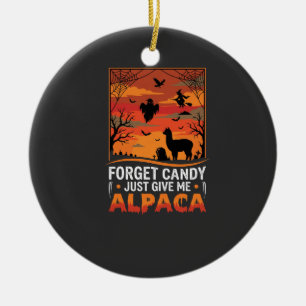 Adorno De Cerámica Diseño de vector espeluznante de alpaca de Hallowe
