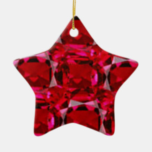 ADORNO DE CERÁMICA DISEÑO DECORATIVO ROJO DE RUBÍES DE LA GEMA