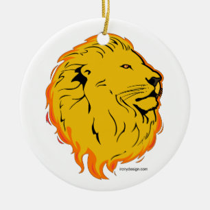 Adorno De Cerámica Diseño del arte del león