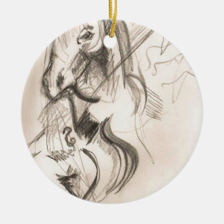Adorno De Cerámica Diseño del dibujo del violoncelo del caballo
