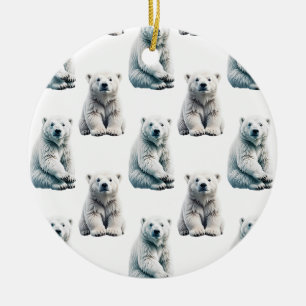 Adorno De Cerámica Diseño del patrón animal del oso polar