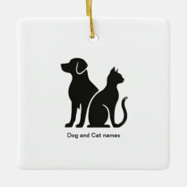 Adorno De Cerámica Diseño del perro y del gato
