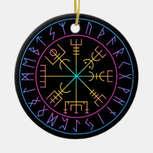 Adorno De Cerámica Diseño del símbolo del compás viking Vegvisir