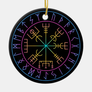 Adorno De Cerámica Diseño del símbolo del compás viking Vegvisir