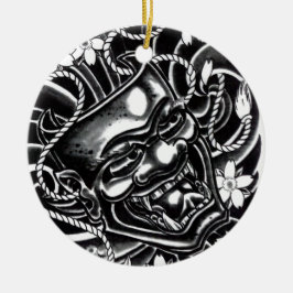 Adorno De Cerámica Diseño del tatuaje de máscara de Hannya