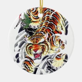 Adorno De Cerámica Diseño del tatuaje del tigre japonés