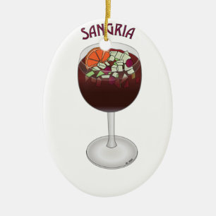 ADORNO DE CERÁMICA DISEÑO DEL VINO DE LA SANGRÍA