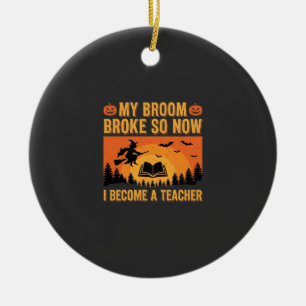 Adorno De Cerámica Diseño divertido de bruja profesora de Halloween r