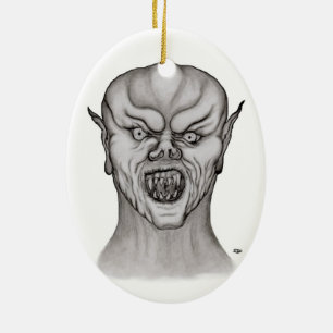 Adorno De Cerámica Diseño en blanco y negro de vampiros
