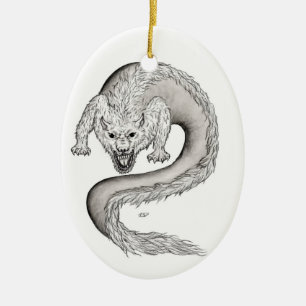 Adorno De Cerámica Diseño en blanco y negro de Wolfdragon