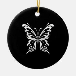 Adorno De Cerámica Diseño estético floral de línea de mariposa elegan