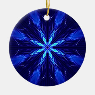 Adorno De Cerámica Diseño estrella Ante azul