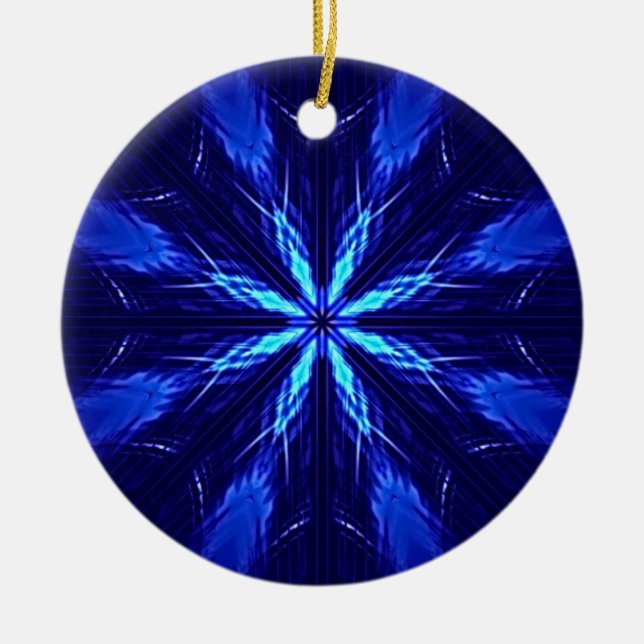 Adorno De Cerámica Diseño estrella Ante azul (Frente)