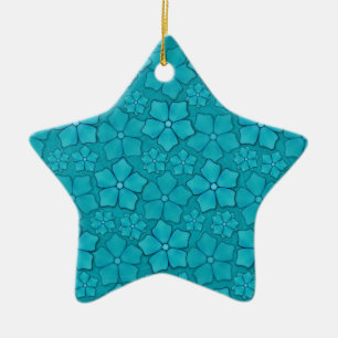 Adorno De Cerámica Diseño floral azul perwinkle