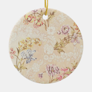 Adorno De Cerámica Diseño floral con los peonies, los lirios y los