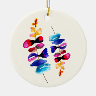 Adorno De Cerámica Diseño floral de acuarela linda