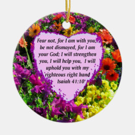 Adorno De Cerámica DISEÑO FLORAL DE bonito ISAIAH 41:10
