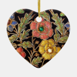 Adorno De Cerámica Diseño floral del vintage colorido de las cuentas