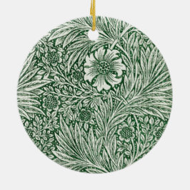 Adorno De Cerámica diseño floral verde caléndula de william morris